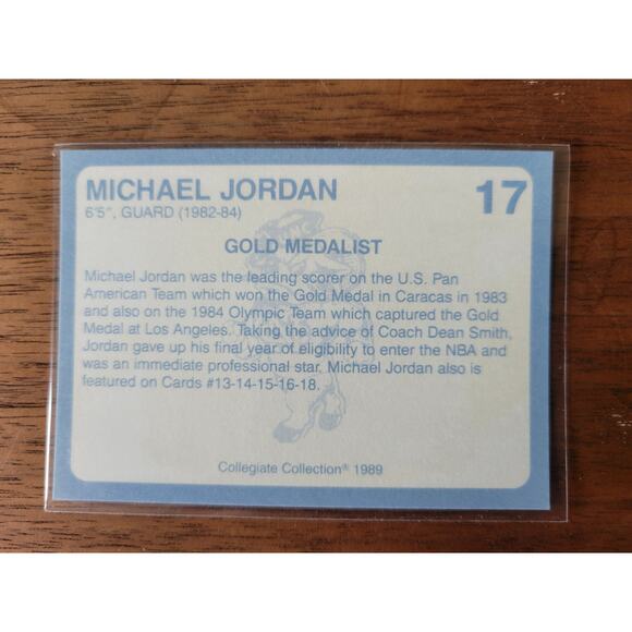 Michael Jordan 1989 Collegiate Collection #17 - Carolina's Finest 1st Edition - Picture 2 of 2